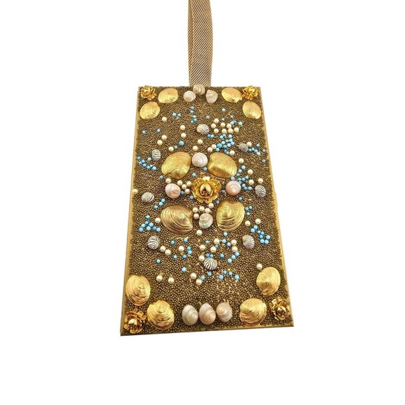 Spectacular Vintage Metal Seashell Dance Bag With Original Box (A8636) - Picture 2 of 10